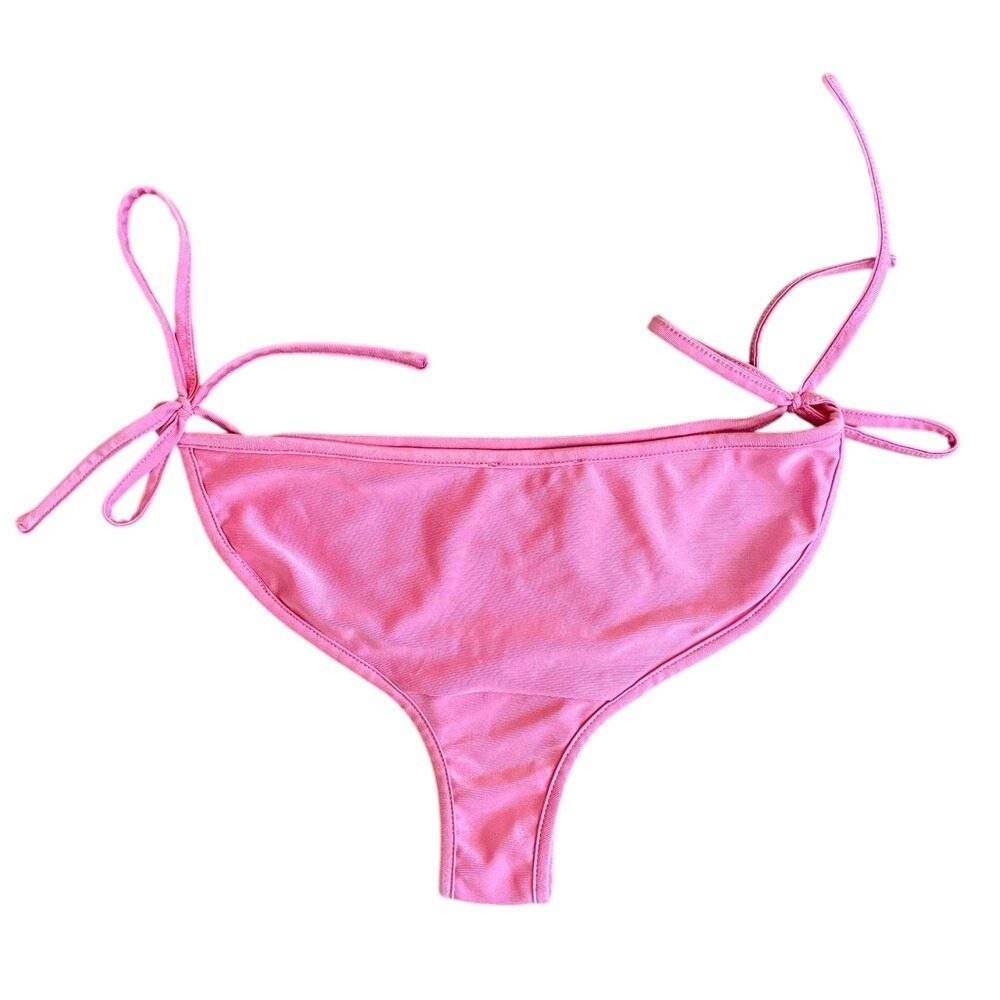 Pretty Little Thing Y2K Bold Bubble Gum Pink Satin Bikini Cheeky Bottoms